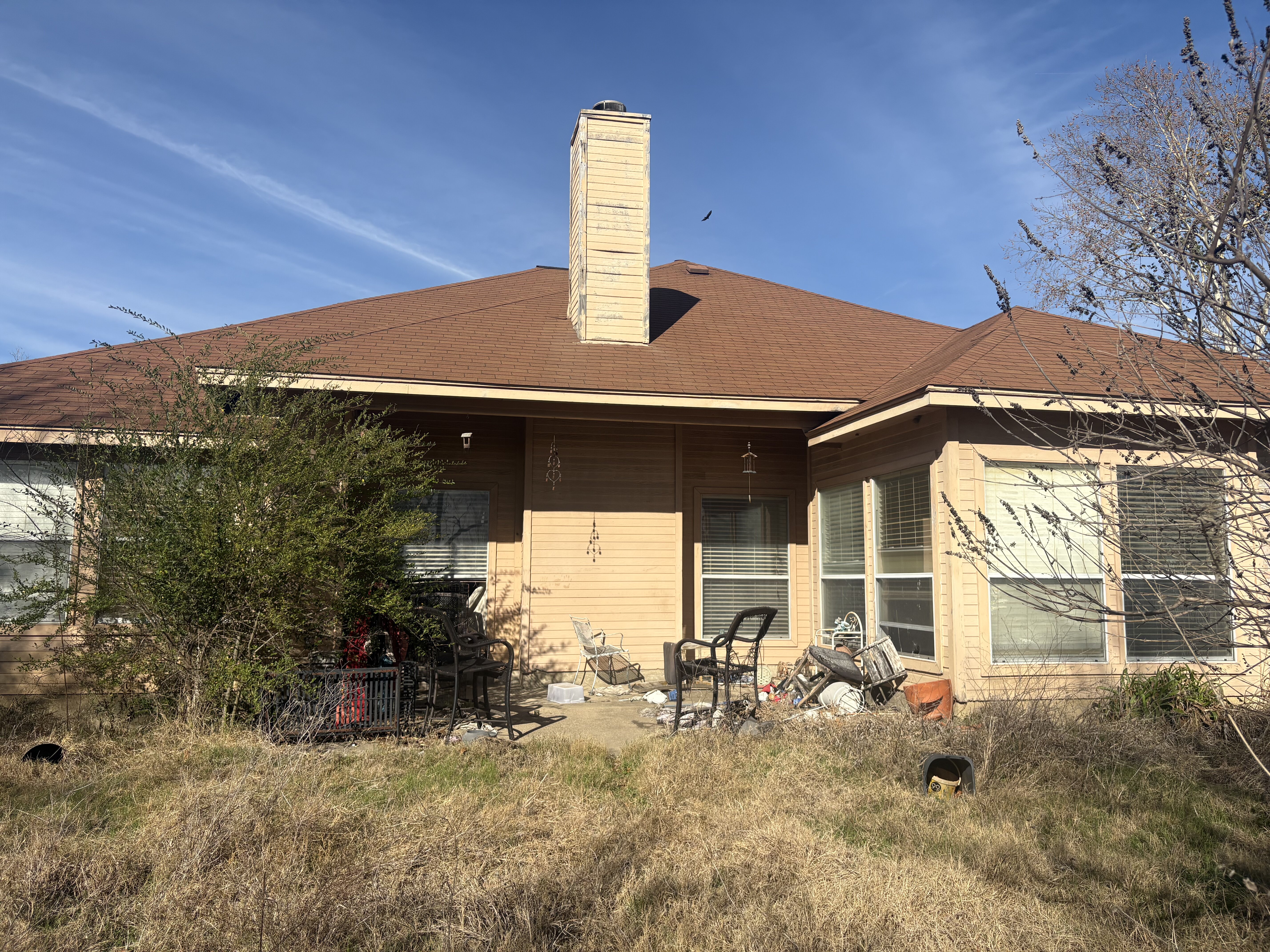 Rear exterior with chimney